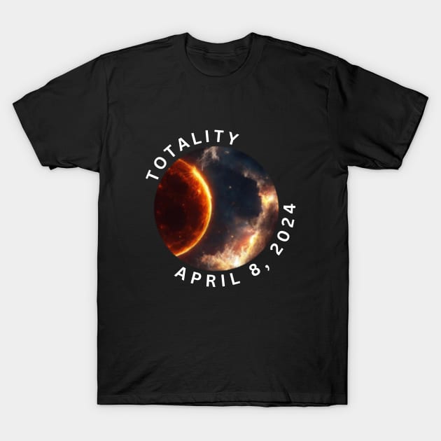 Solar Eclipse Totality April 8, 2024 T-Shirt by Little Duck Designs